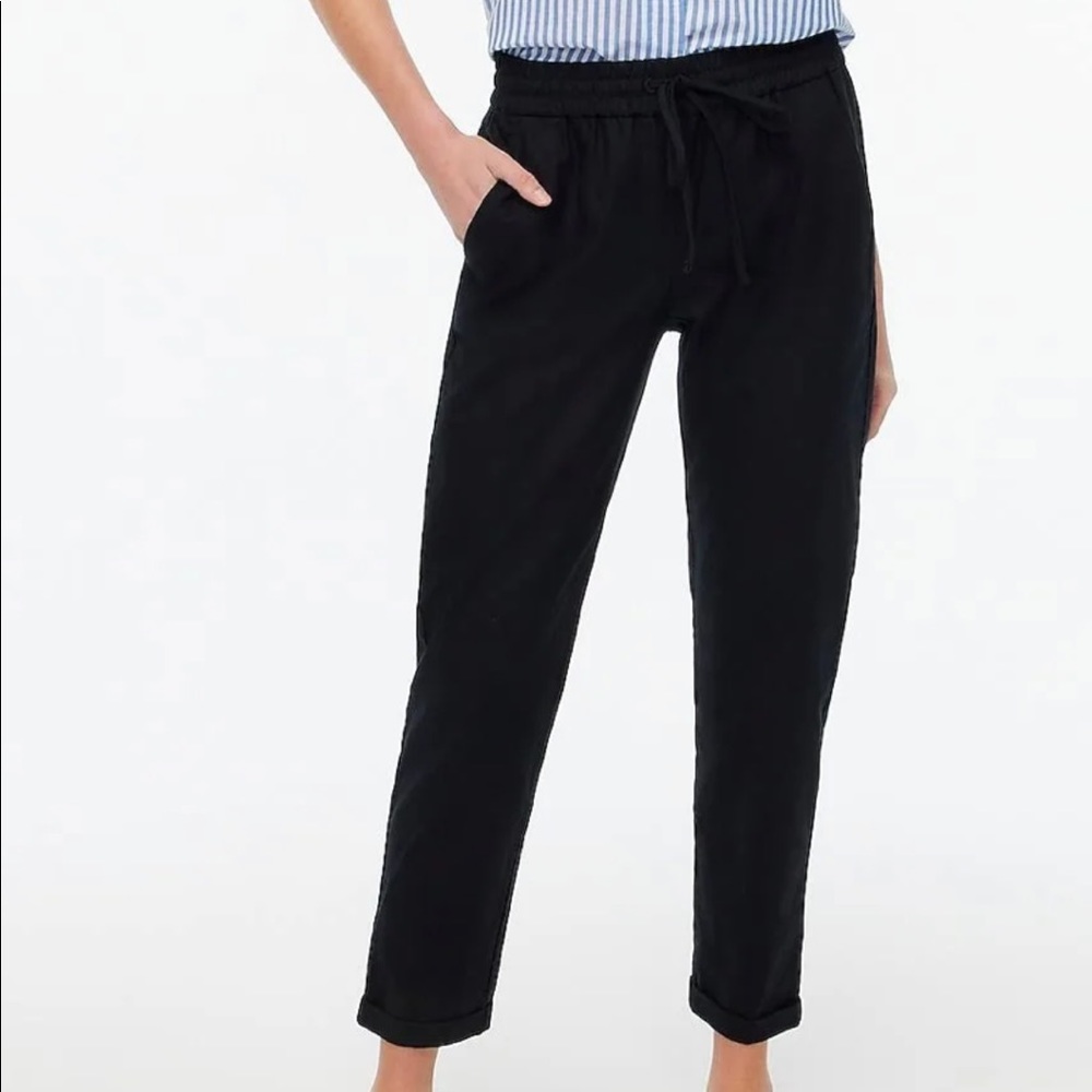 J. Crew Black Ankle-Length Drawstring Pants